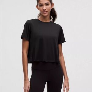 Lululemon Athletica Black Short Sleeve Crop Tee